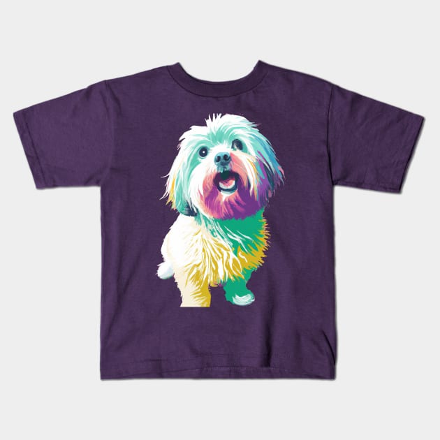 Coton de Tulear Pop Art - Dog Lover Gifts Kids T-Shirt by PawPopArt